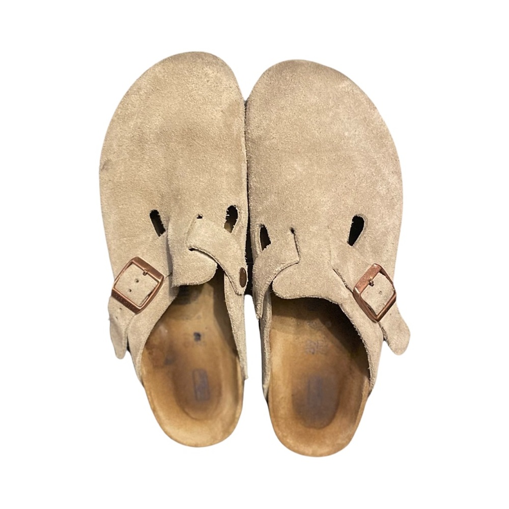 Birkenstock Boston Clog Taupe Suede Leather (39N)